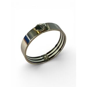 Henri Bendel Hinged Bangle Bracelet Silver Tone